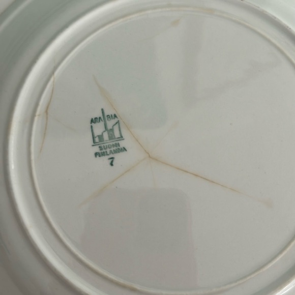 Arabia Finland Vintage Transferware Dinner Plate 1920’s - Picture 3 of 12